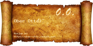 Ober Ottó névjegykártya